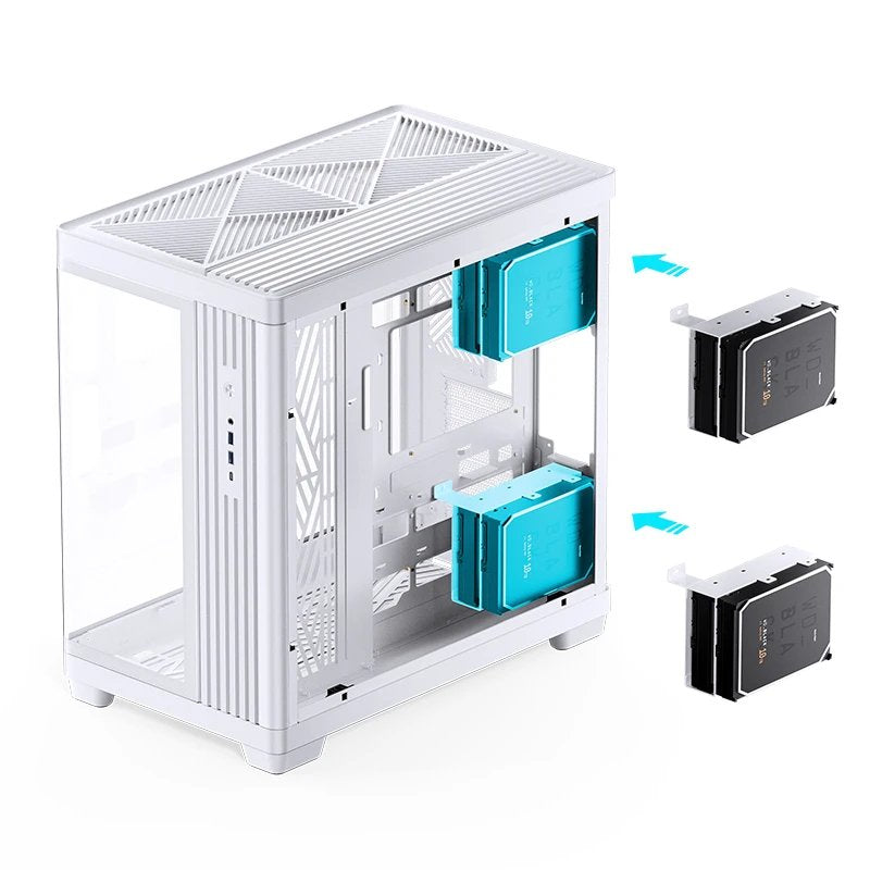 Jonsbo Tk-4 Carcasa, Midi-Tower, Atx, Tempered Glass - Blanco