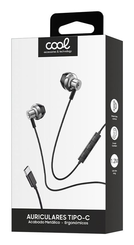 EAN 8434847070889 - COOL Accesorios 8434847070889 Auriculares Alámbrico Dentro de oído Llamadas/Música USB Tipo C Negro, Plat imagen 2