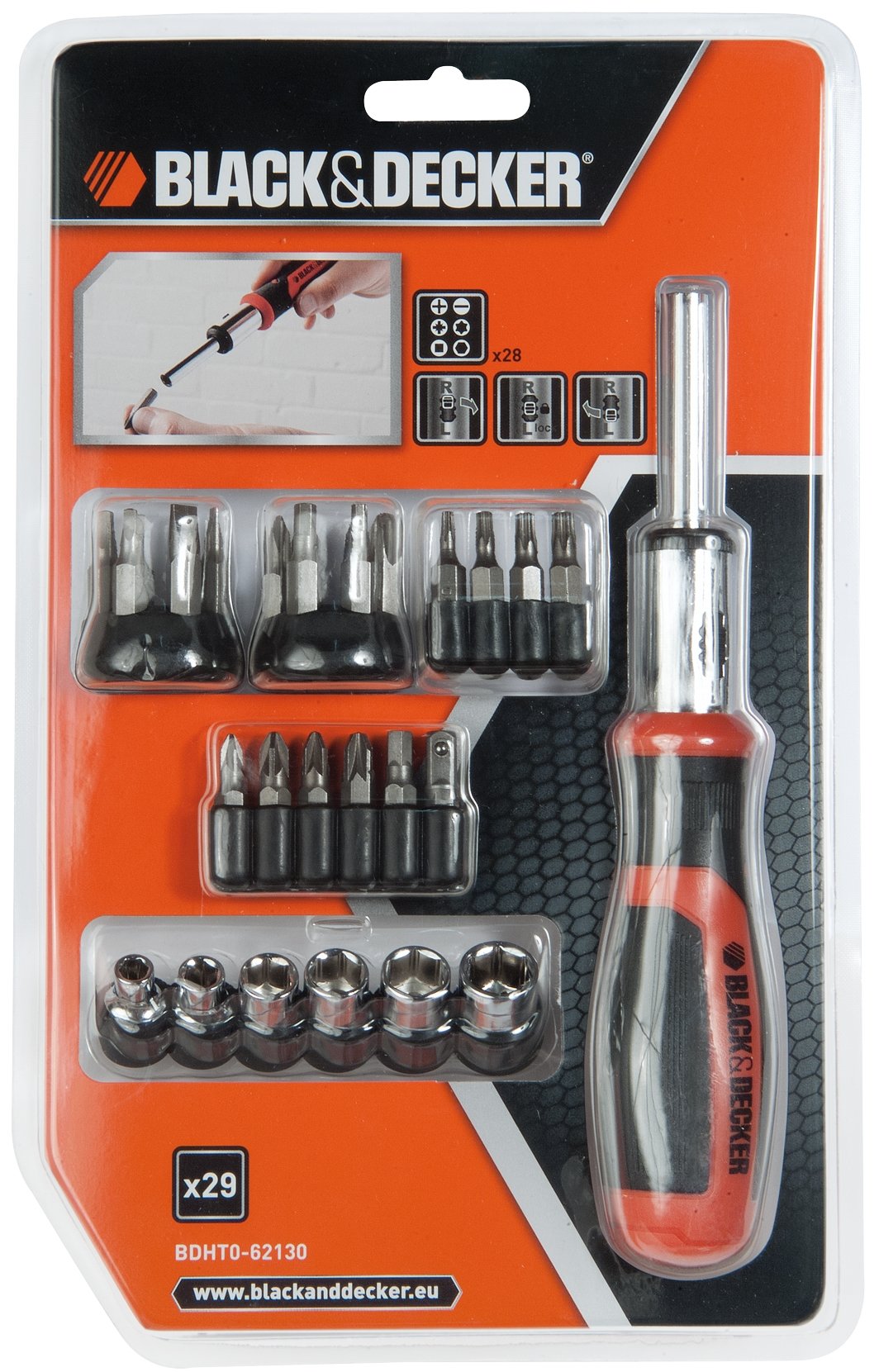 Juego Multipuntas Con Carraca 29 Piezas Bdht0-62130 Black+Decker