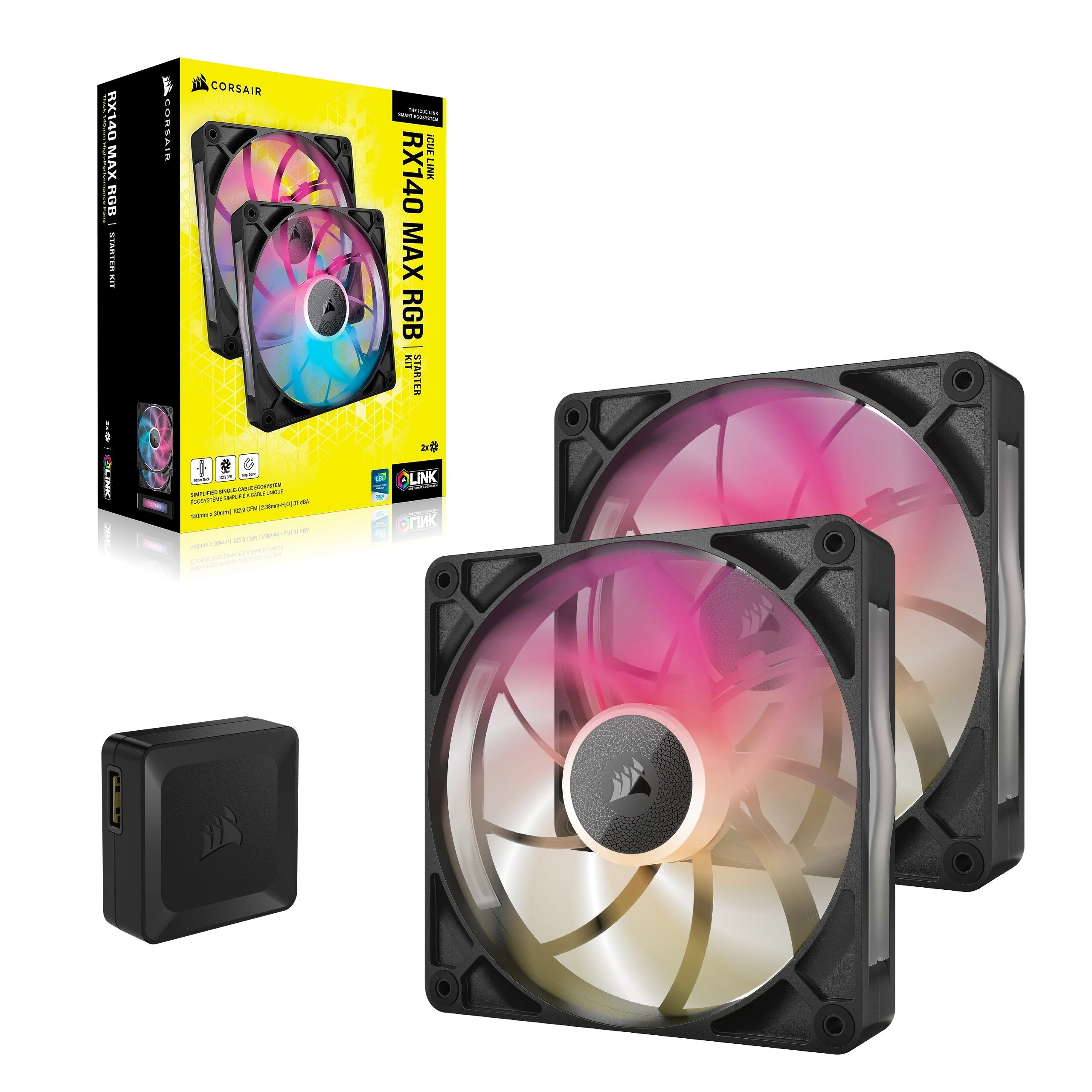 Ventilador Case Acc Corsair Fan Icue Link Rx140 Rgbmax 2x14bk
