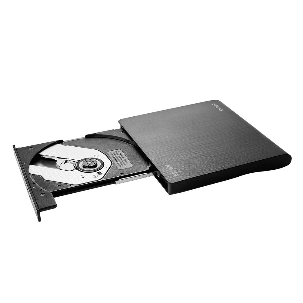 EAN 5901986047933 - Savio AK-59 External slim CD/DVD Recorder R/RW - USB-C/USB-A black unidad de disco óptico DVD±RW Negro imagen 3
