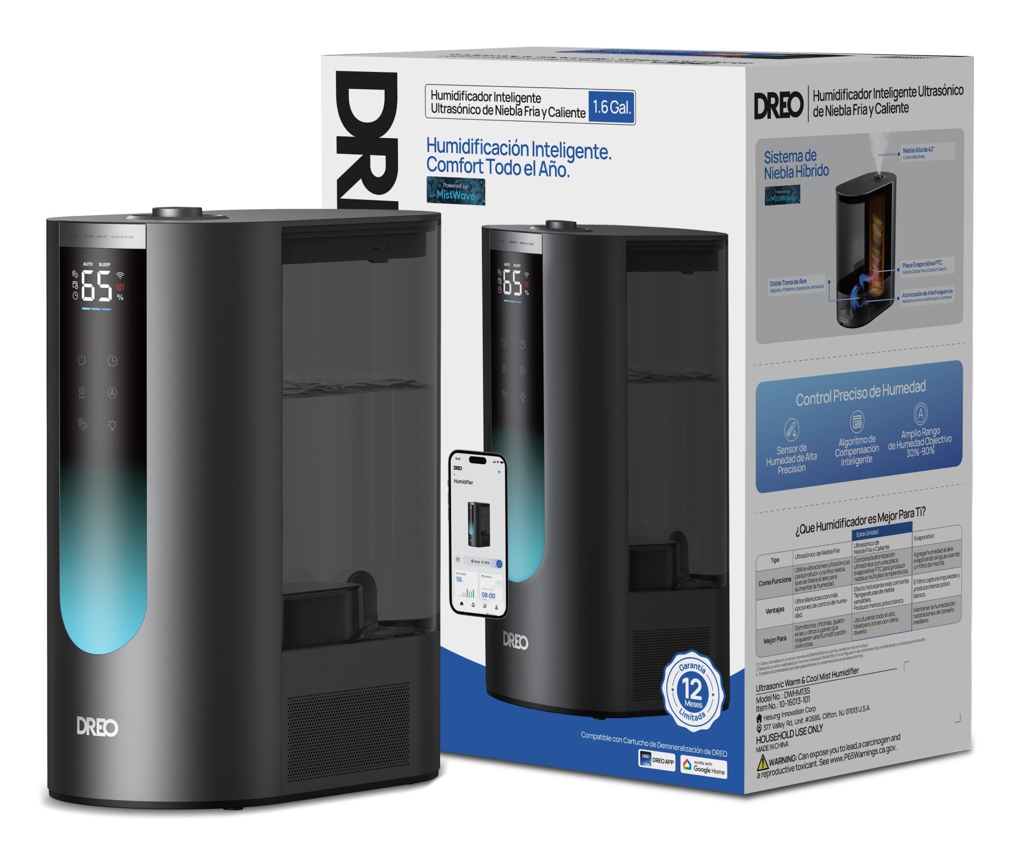 Dreo - Humidificador 813s, 6l, 48h, 813 - Inteligente