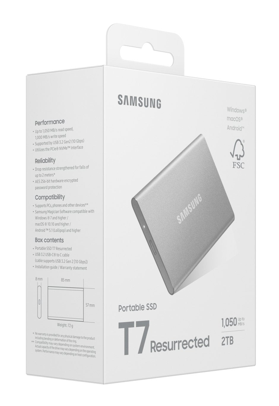 EAN 8806097817840 - Samsung MU-PD2T0G/WW unidad externa de estado sólido 2 TB USB Tipo C 3.2 Gen 2 (3.1 Gen 2) Plata imagen 10