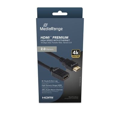Mediarange Hdmi Verlängerungscable, 18 Gbps, Arc, 2,0m, Sw
