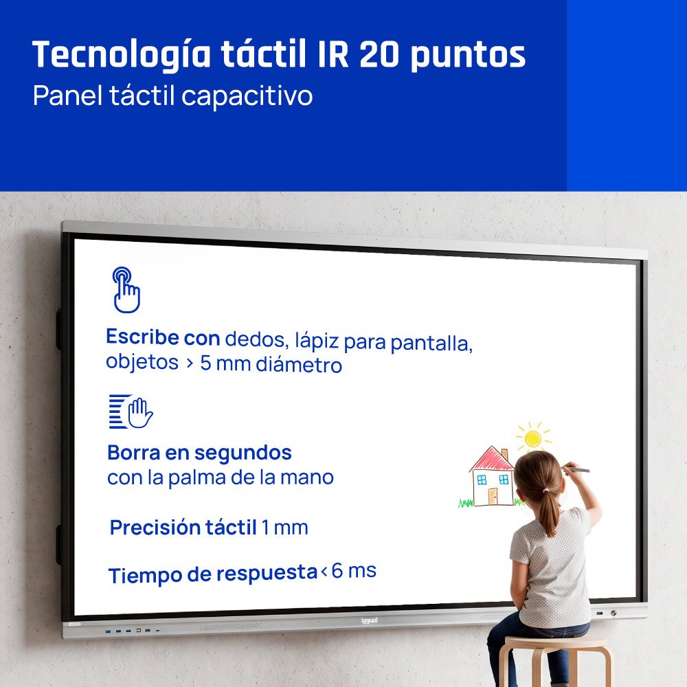 EAN 8435364318812 - iggual Orchid 75" Panel plano interactivo 190,5 cm (75") LED Wifi 400 cd / m² 4K Ultra HD Negro Pantalla imagen 4