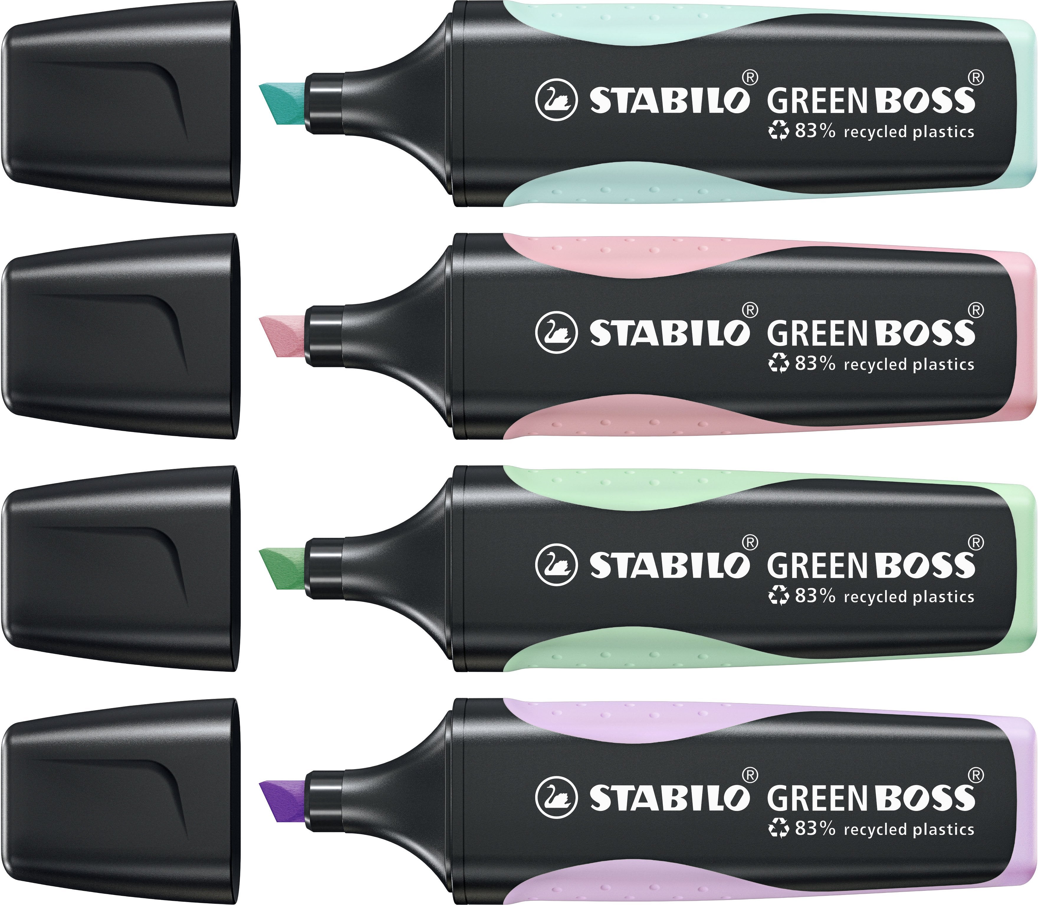 Stabilo Green Boss Marcador 4 Pieza(S) Punta De Cincel Verde, Menta, Rosa, Violeta