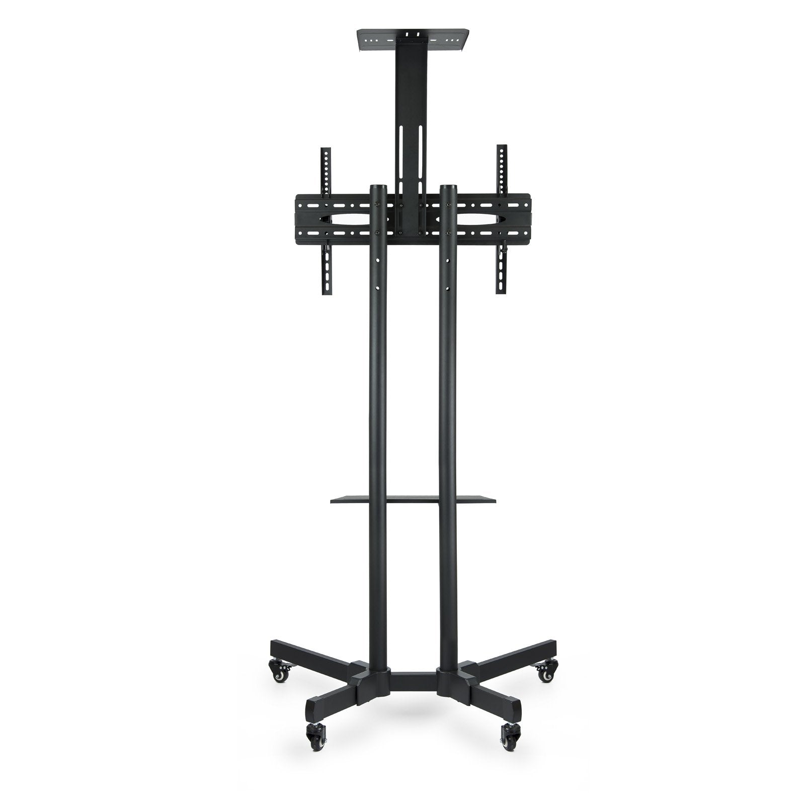 Tooq Soporte De Pantalla De Suelo Con Ruedas 37"-70" - Bloqueo De Ruedas - Dos Estantes - Peso Max 50kg - Vesa
