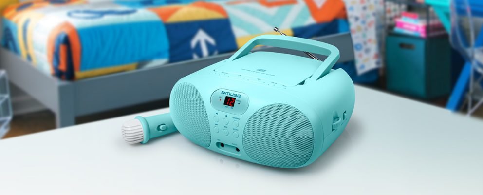Radio Cd Muse Md-203 Kb Portátil Para Cantar, Azul