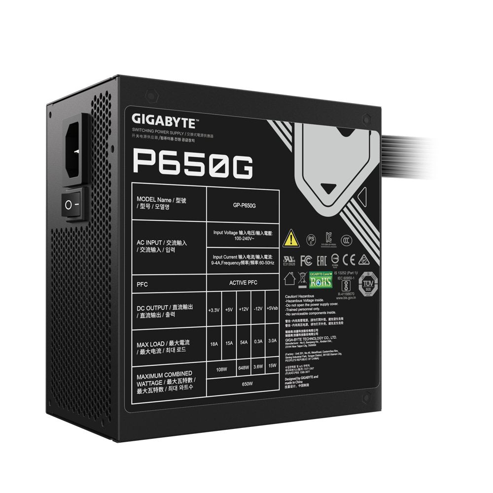 EAN 4719331553753 - GIGABYTE GP-P650G unidad de fuente de alimentación 650 W 20+4 pin ATX ATX Negro imagen 4