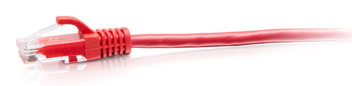 C2g 1ft (0.3m) Cat6a Snagless Unshielded (Utp) Slim Ethernet Network Patch Cable Red Cable De Interconexión Rj-45 (M) A Rj-45 (M) 30 Cm 4.8 Mm Utp Cat 6a Moldeado Sin Enganches Rojo