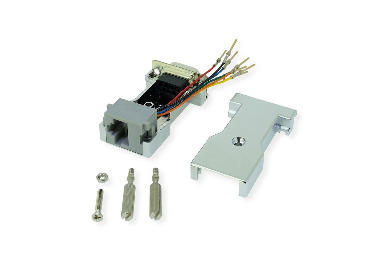 Roline Db9 Stecker-Rj45 Buchse 8p 8c 8ltg., Silberfarben