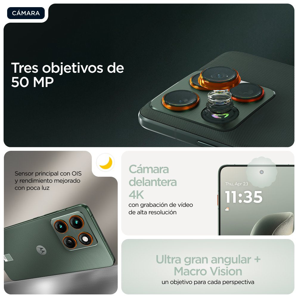 Motorola Edge 70 6.7" Dual Sim Android 16 Usb Type-C 12 Gb 512 Gb 4800 Mah Verde