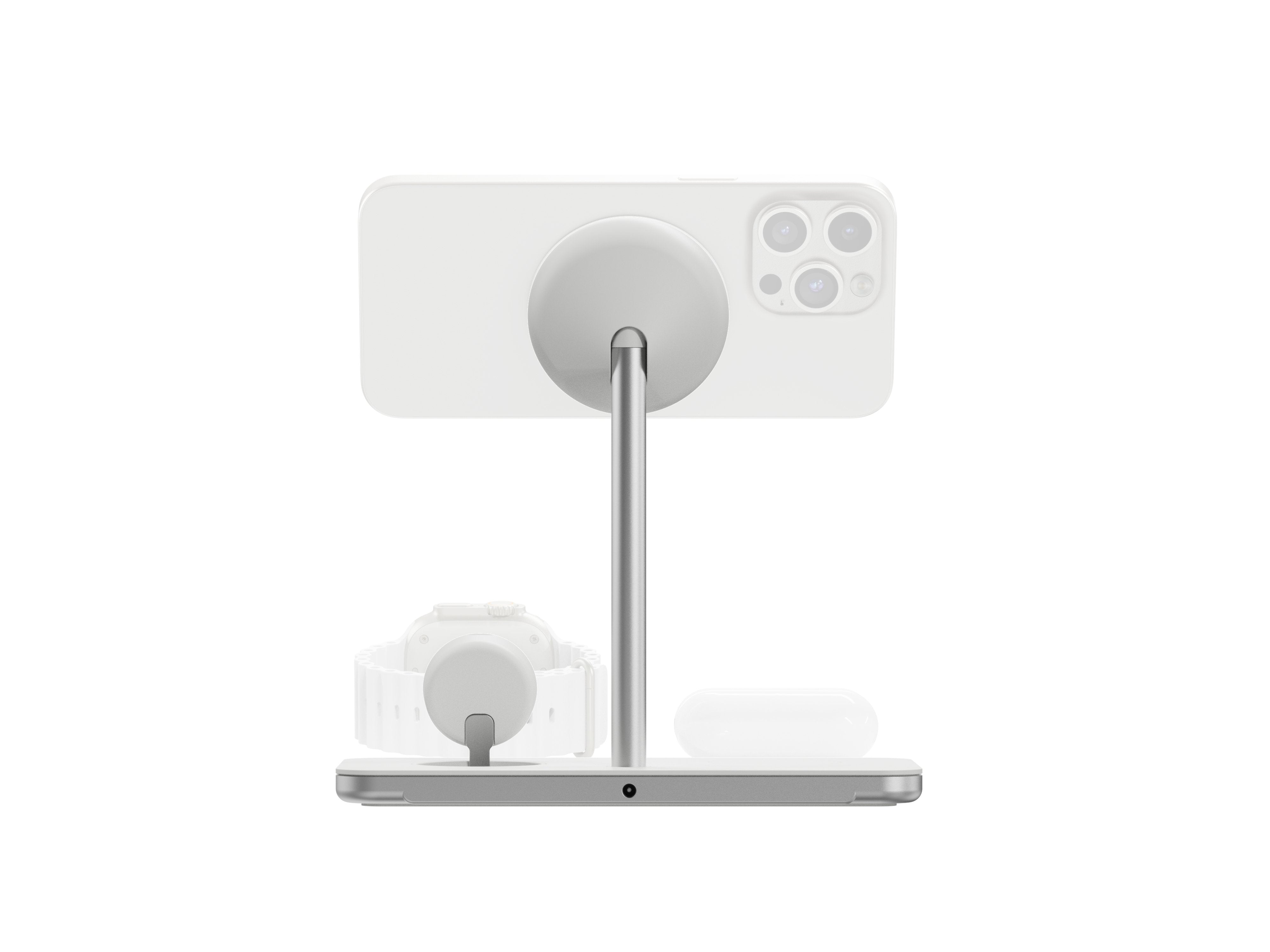 Soporte Base De Carga Inalambrico 3en1 Magsafe Plata Linq Carga Magnética Qi2/ Certificación Mfi Para Apple Watch
