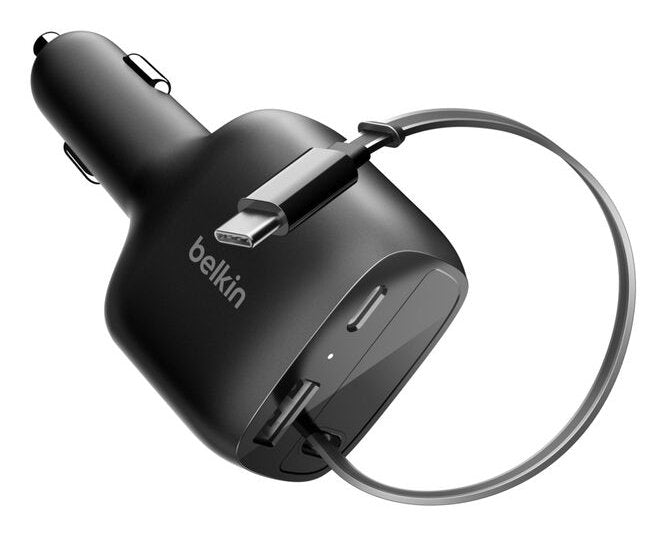 Belkin Boostcharge Kfz-Ladegerät 75w Ausz. Usb-C Kabel Ccc001hqbk
