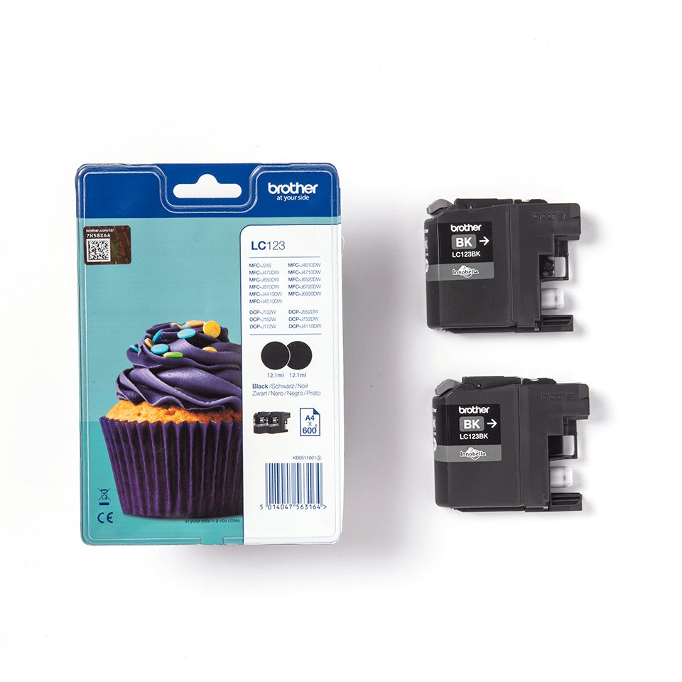 EAN 5014047563164 - Brother LC123BKBP2 cartucho de tinta 2 pieza(s) Original Negro imagen 3
