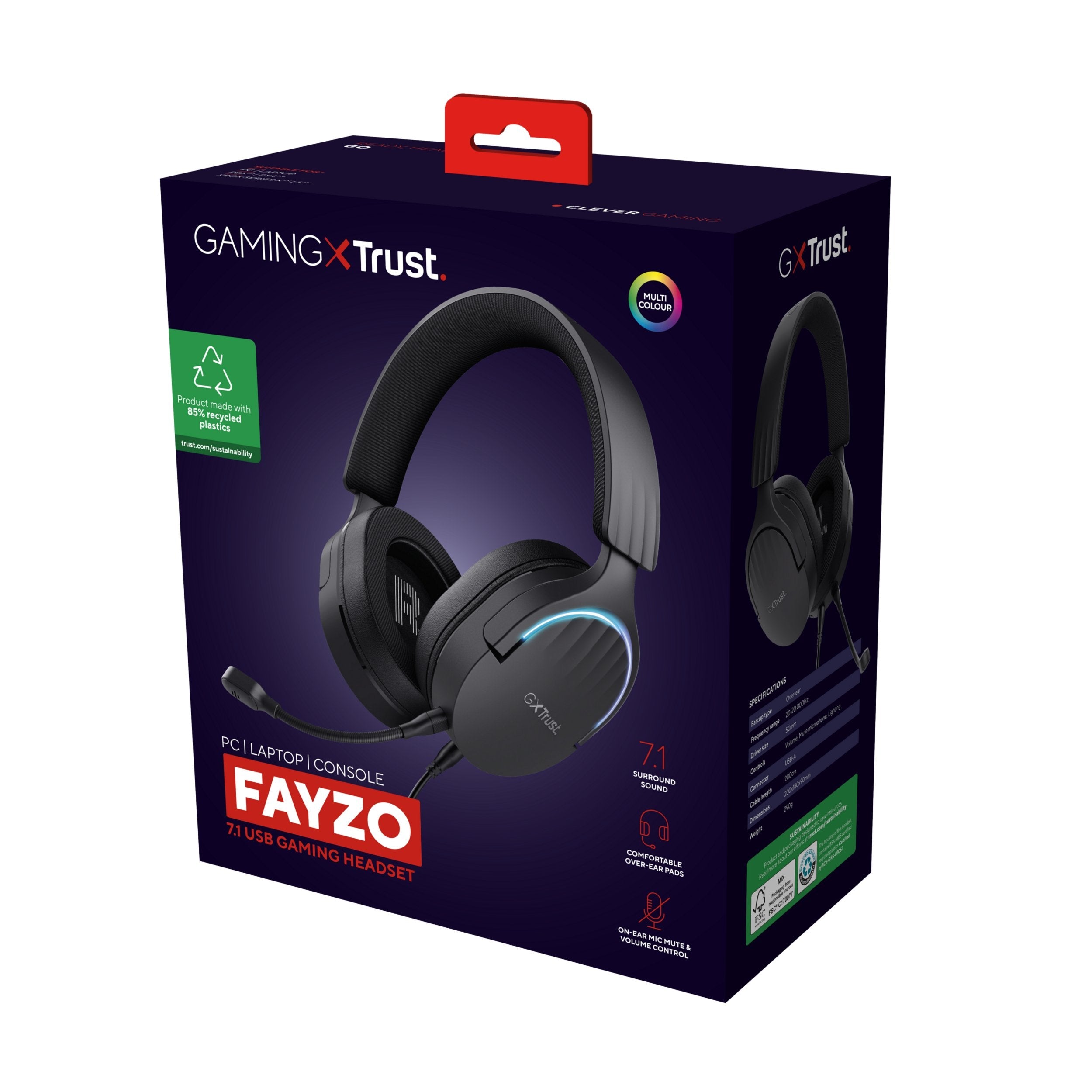 Auriculares Gaming Con Micrófono Trust Gaming Gxt 490 Fayzo Usb 2.0