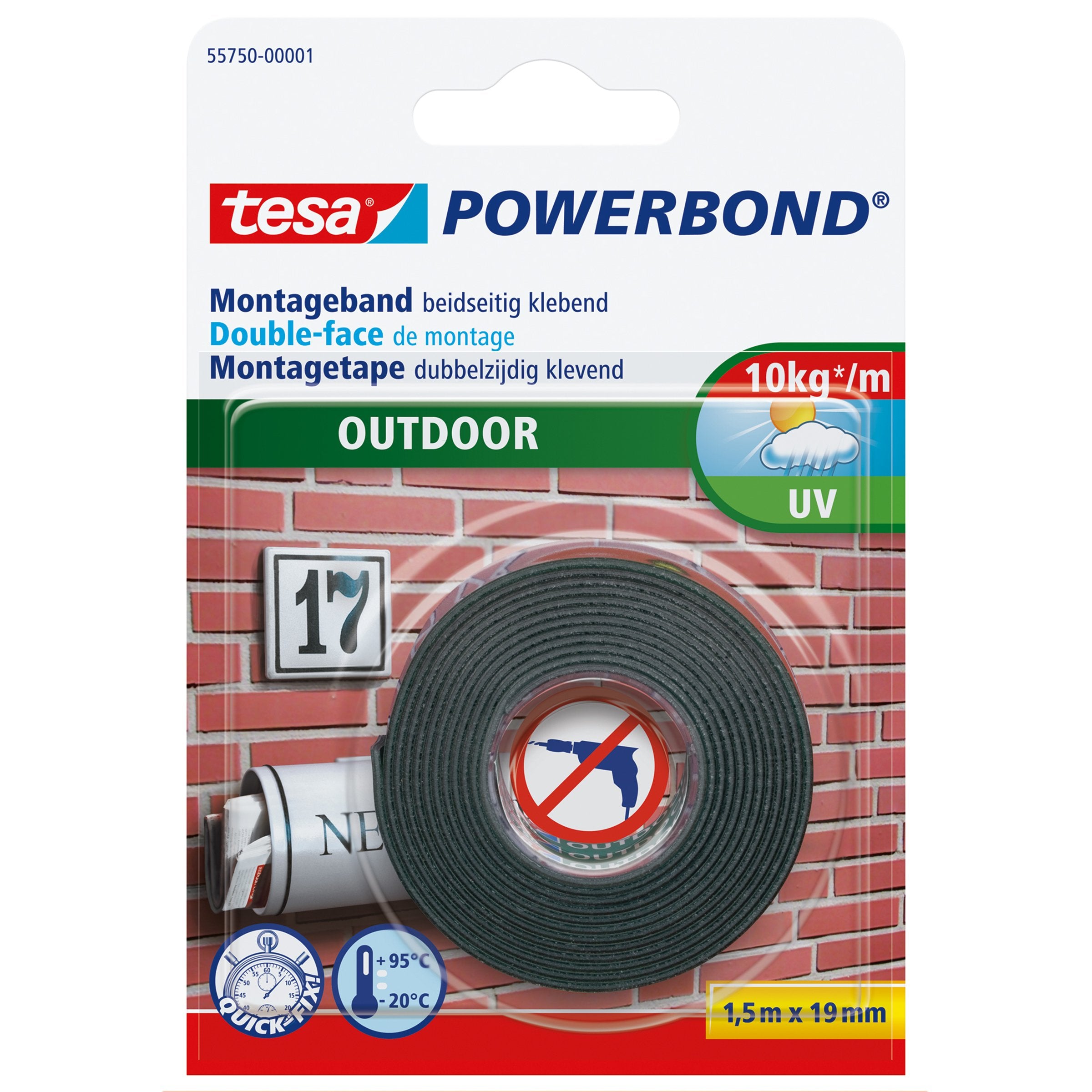 EAN 4042448843432 - TESA Powerbond OUTDOOR 1,5 m Cinta de montaje imagen 1
