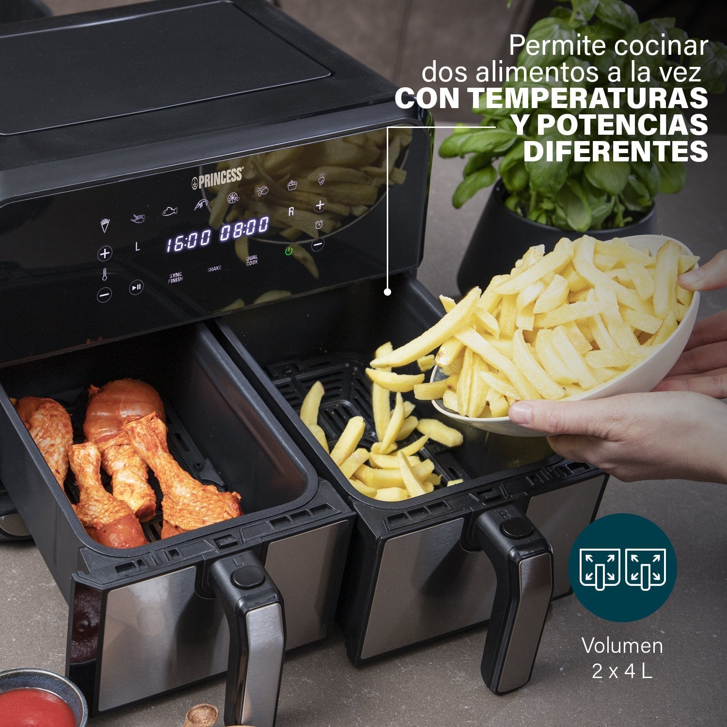 Princess Double Basket Aerofryer Heissluftfritteuse