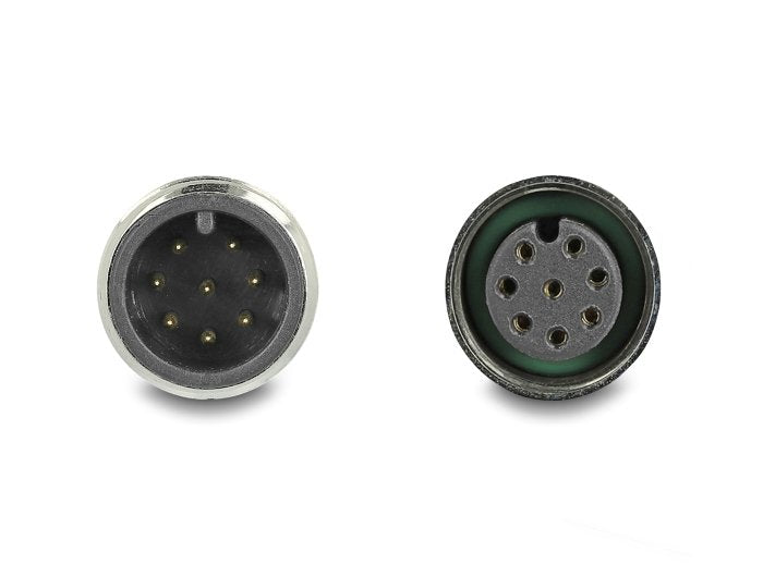Delock 80805 Cable M12 Codificado A 8 Pin Macho A Hembra Pvc 5 M