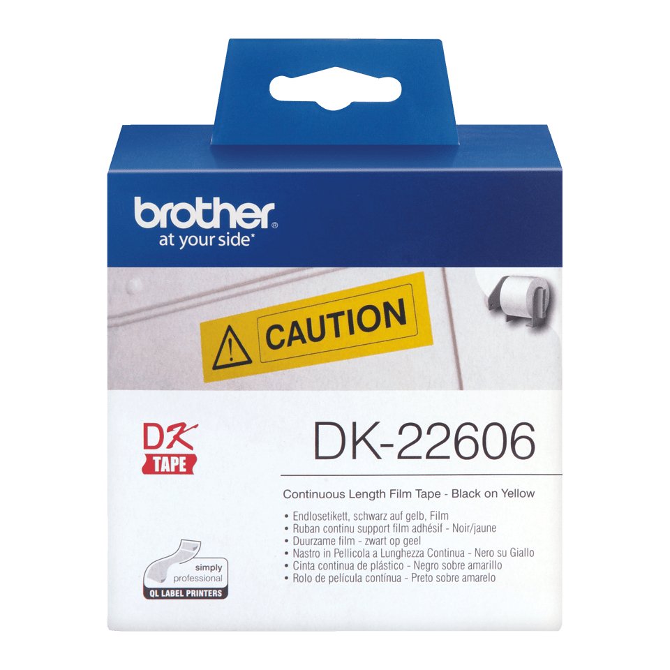 Brother Dk-22606,Amarillo,Rollo (6,2 Cm X 15,2 M) PelaCula,Para Brother Ql-1050, 1060, 500, 550, 560, 570, 580, 650, 700, 710, 720, 820