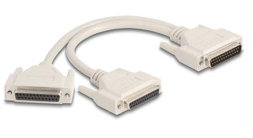 Adapter Y-Cable Splitter D-Sub 25 Pin Stecker Zu 2 X D-Sub 25 Pin Buchse Mit Schrauben 30 Cm