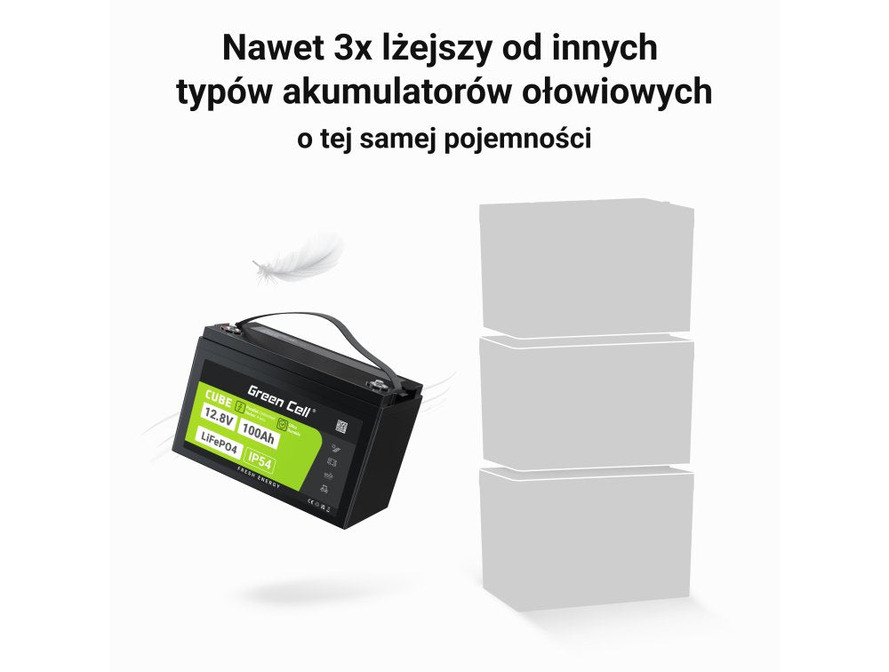 EAN 5904326374836 - Green Cell LFPGC12V100AH batería para sistema ups Fosfato de hierro-litio (LiFePo4) 12,8 V 100 Ah imagen 8