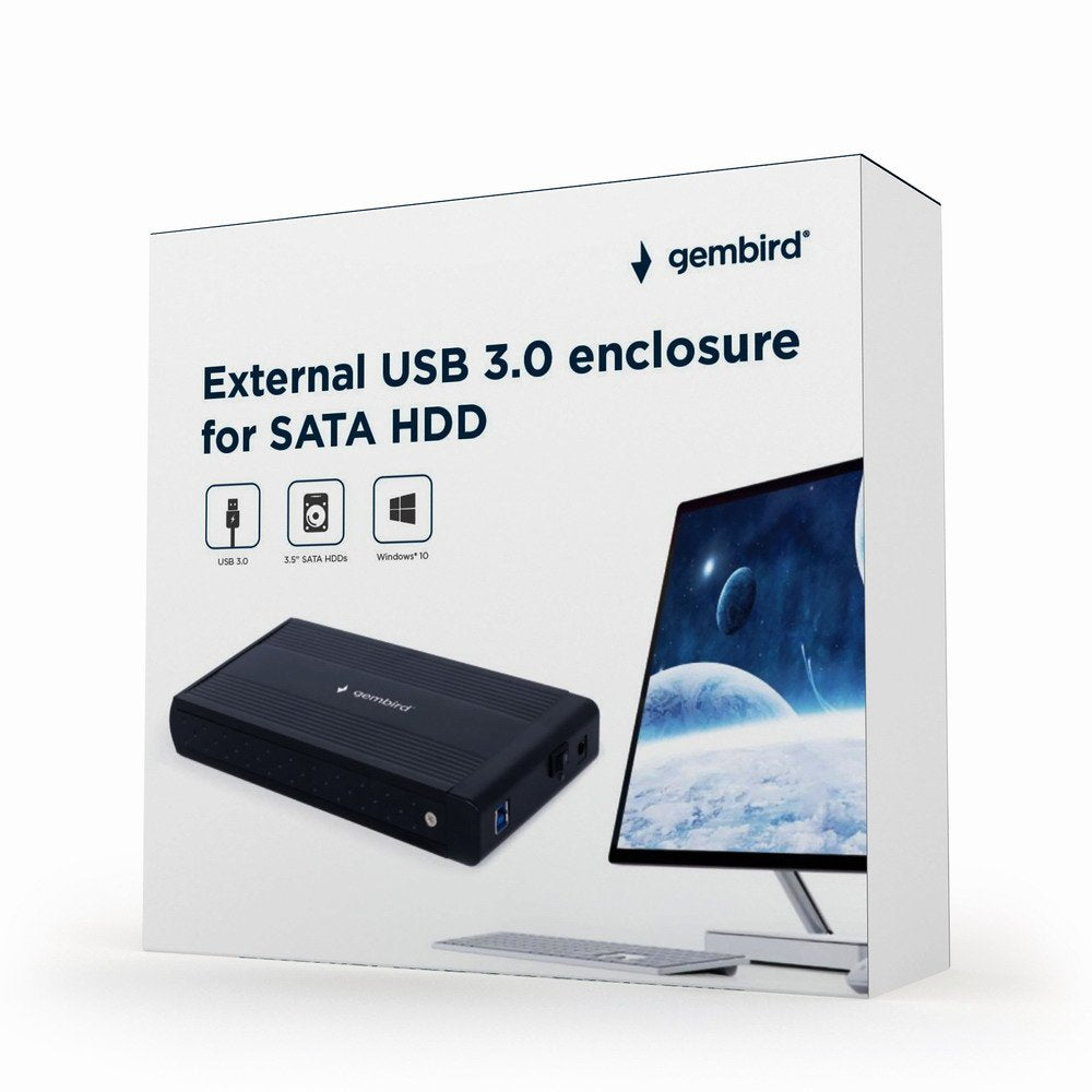 EAN 8716309097604 - Gembird EE3-U3S-3 caja para disco duro externo Caja de disco duro (HDD) Negro 3.5" imagen 2