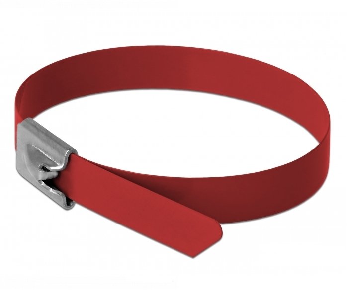 Delock Bridas De Acero Inoxidable L 500 X B 7,9 Mm Rojo 10 Piezas