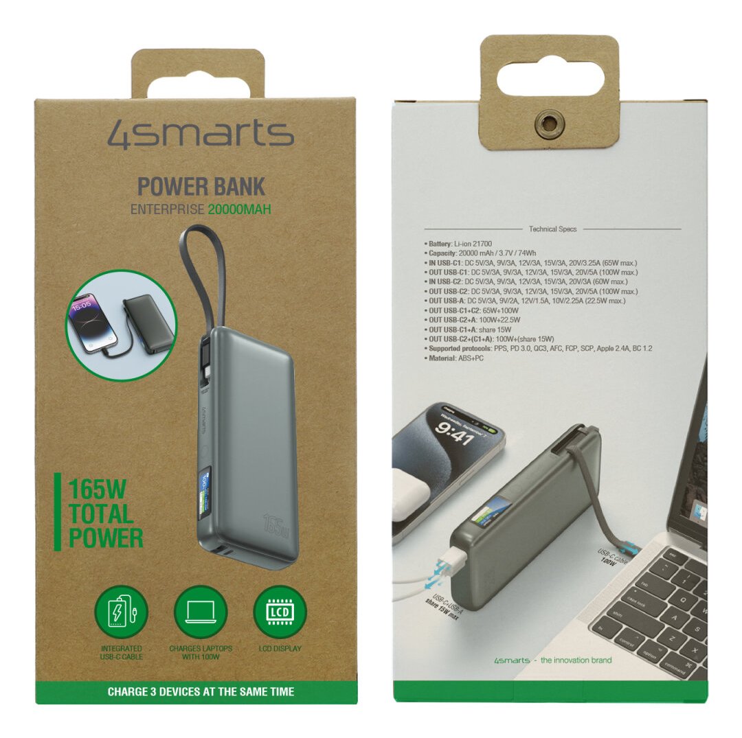 EAN 4252011912261 - 4smarts 541603 batería externa Ión de litio 20000 mAh Gris imagen 3