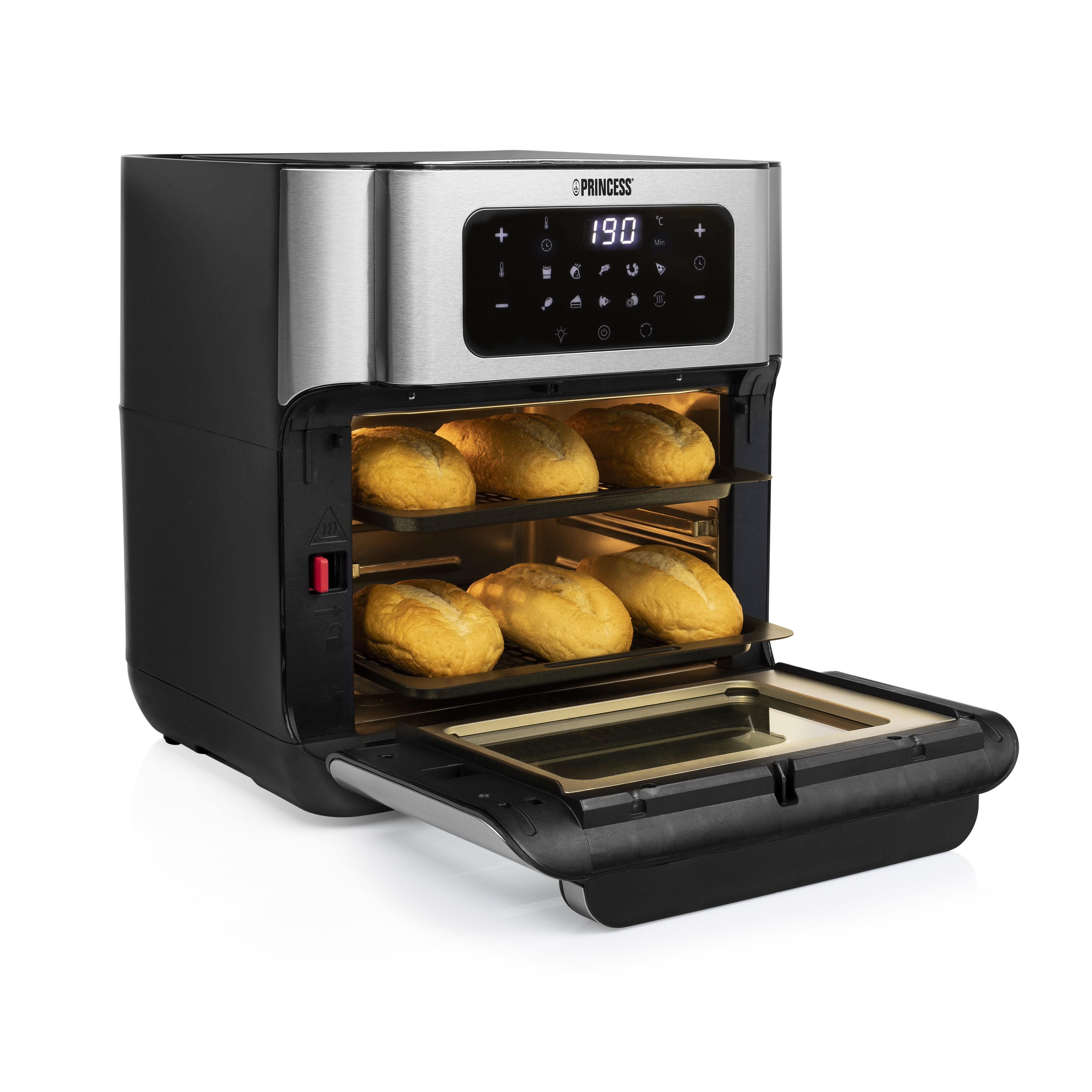 EAN 8713016091451 - Princess 182065 Sencillo 10 L Independiente 1500 W Freidora de aire caliente Plata imagen 16