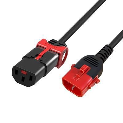 Powercord C13 Iec Lock+ - C14 Iec Lock Dual Locking Black