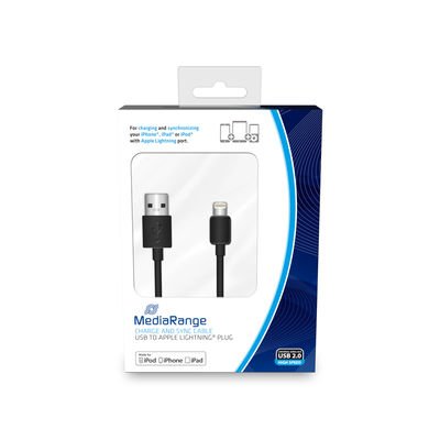 Mediarange Lade- U. Datencable Usb 2.0 A Lightning 1m Sw