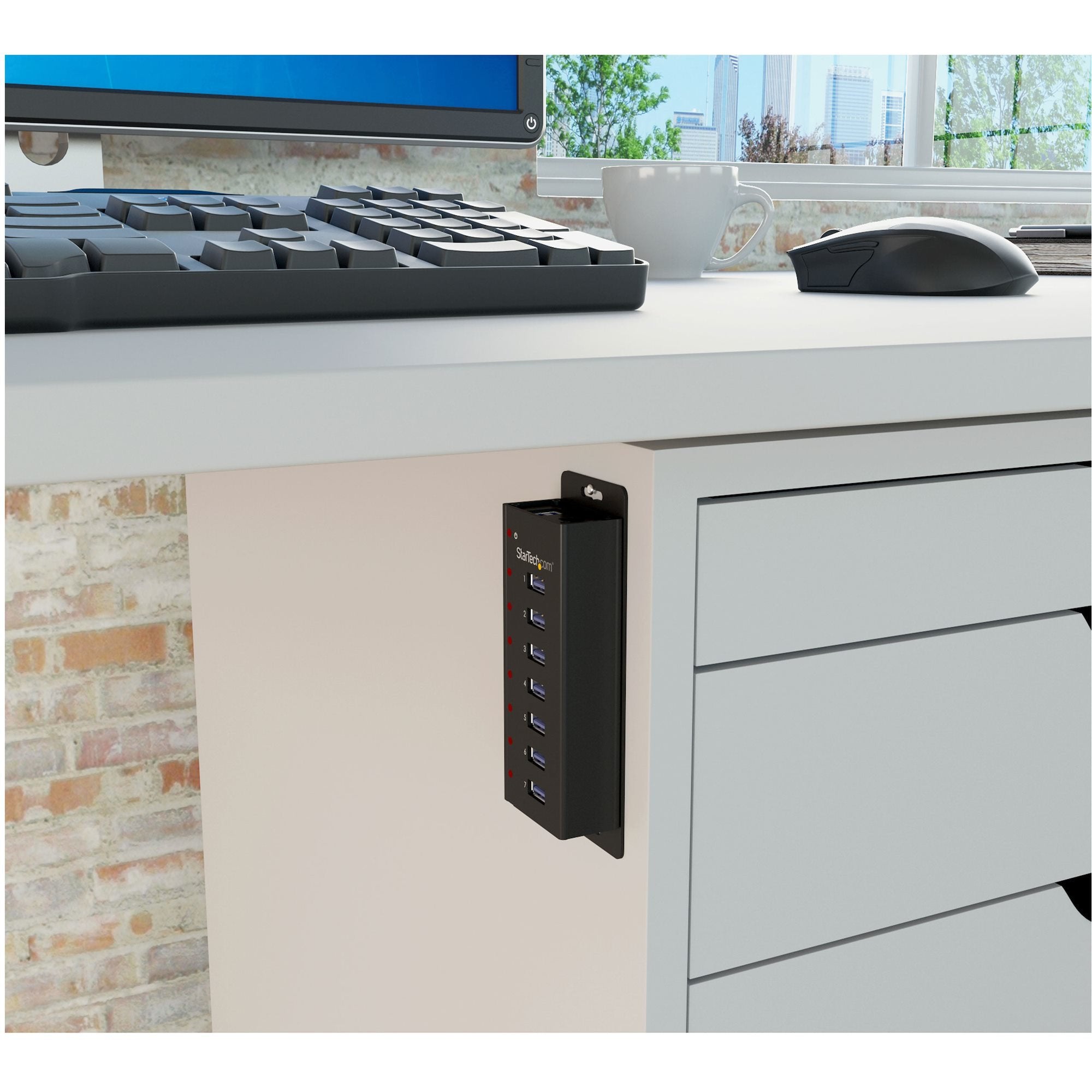 Startech Hub Usb 3.0 7 Puertos  Con Caja De Metal