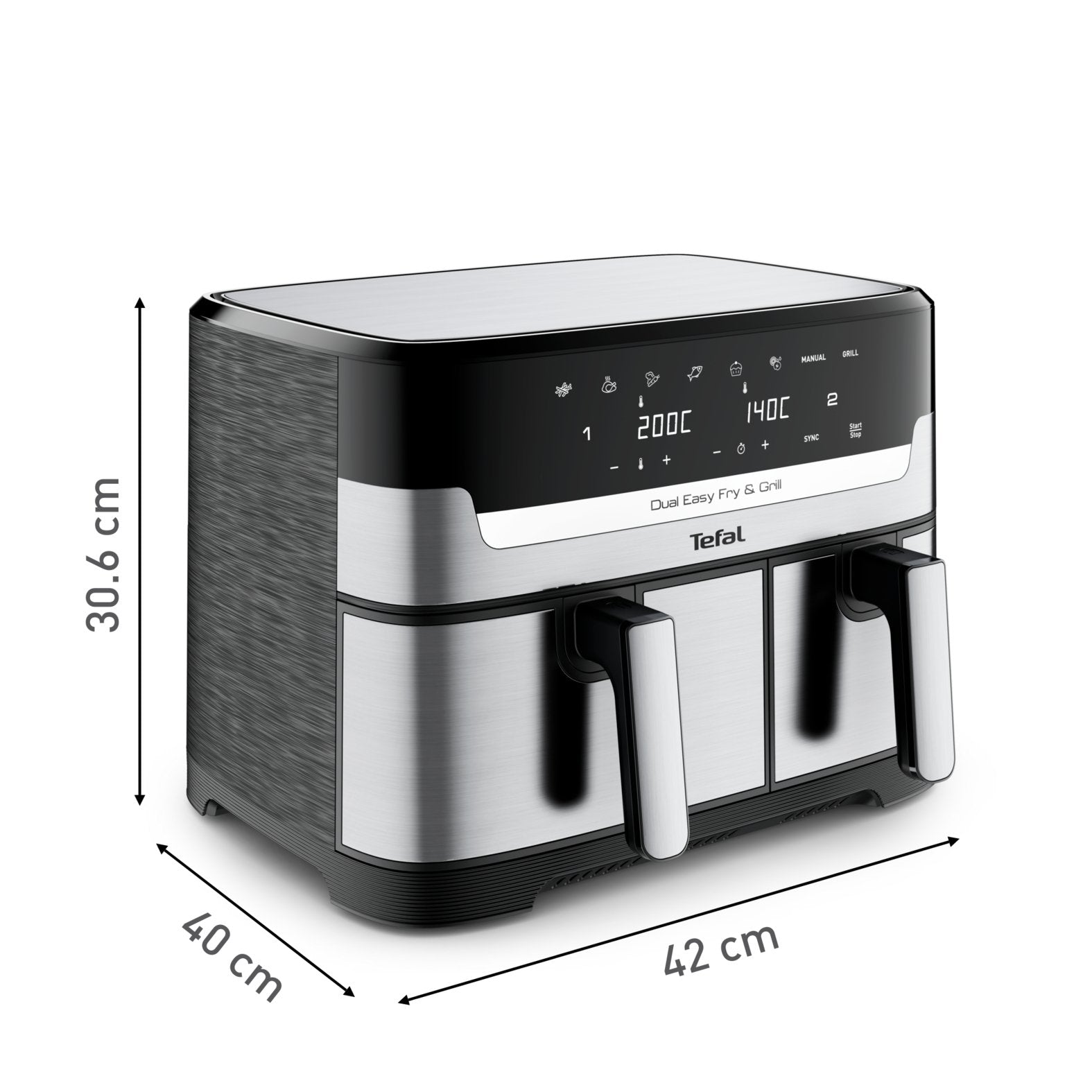 Freidora Tefal Ey905d De Aire Caliente Acero Fino/Negro