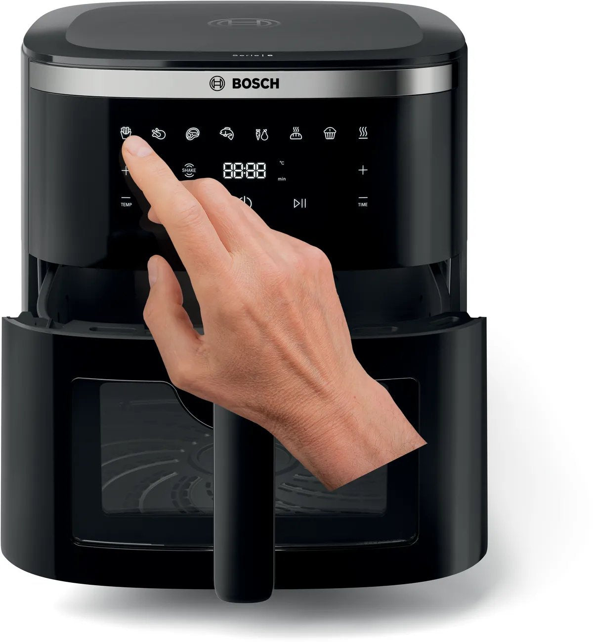Bosch Serie 6 Mafs2671b Freidora Sencillo 7,2 L Independiente 1800 W Freidora De Aire Caliente Negro