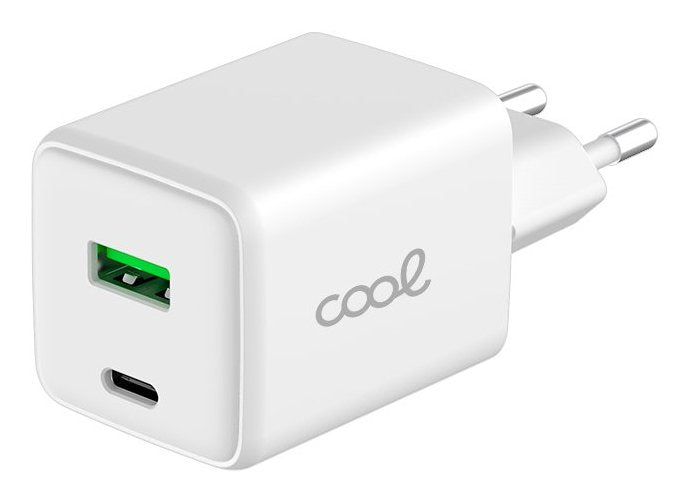 Cool Cargador Red Universal Ultra Fast Dual (Pd) Tipo-C + Usb (45w) Gan Blanco