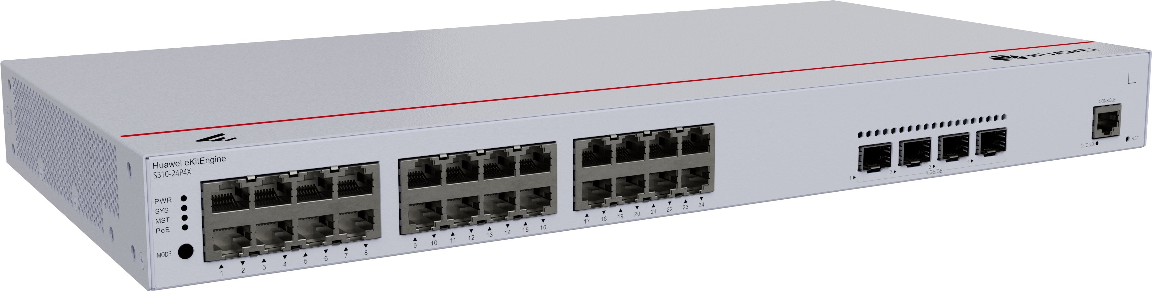 Huawei Switch S310-24p4x (24*Ge Ports(400w Poe+), 4*10ge Sfp+ Ports, Built-In Ac Power)