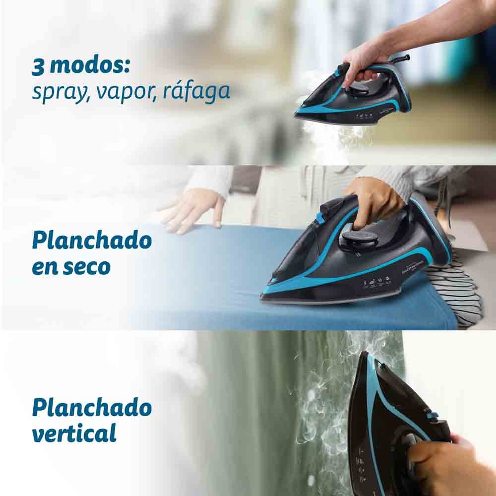 EAN 8426156018454 - Grunkel PL-3200ANODICED plancha Plancha vapor-seco 3200 W Negro, Azul imagen 4