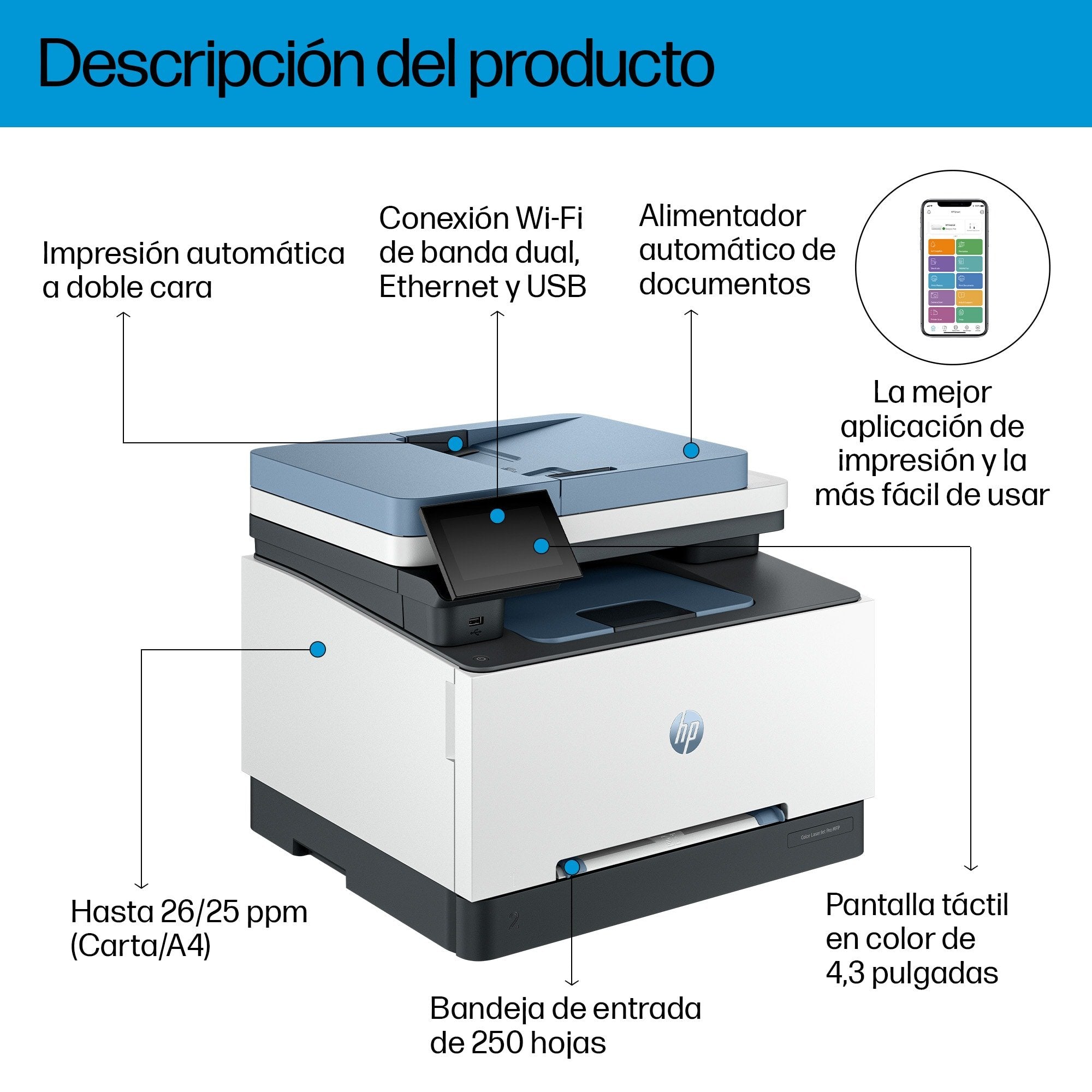 EAN 0196786388484 - HP Color LaserJet Pro MFP 3302sdw Laser A4 600 x 600 DPI 25 ppm Wifi imagen 7