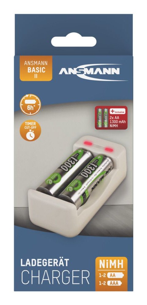 Ansmann Cargador Basic Ii Nimh Nicd + 2x Aa 1300mah