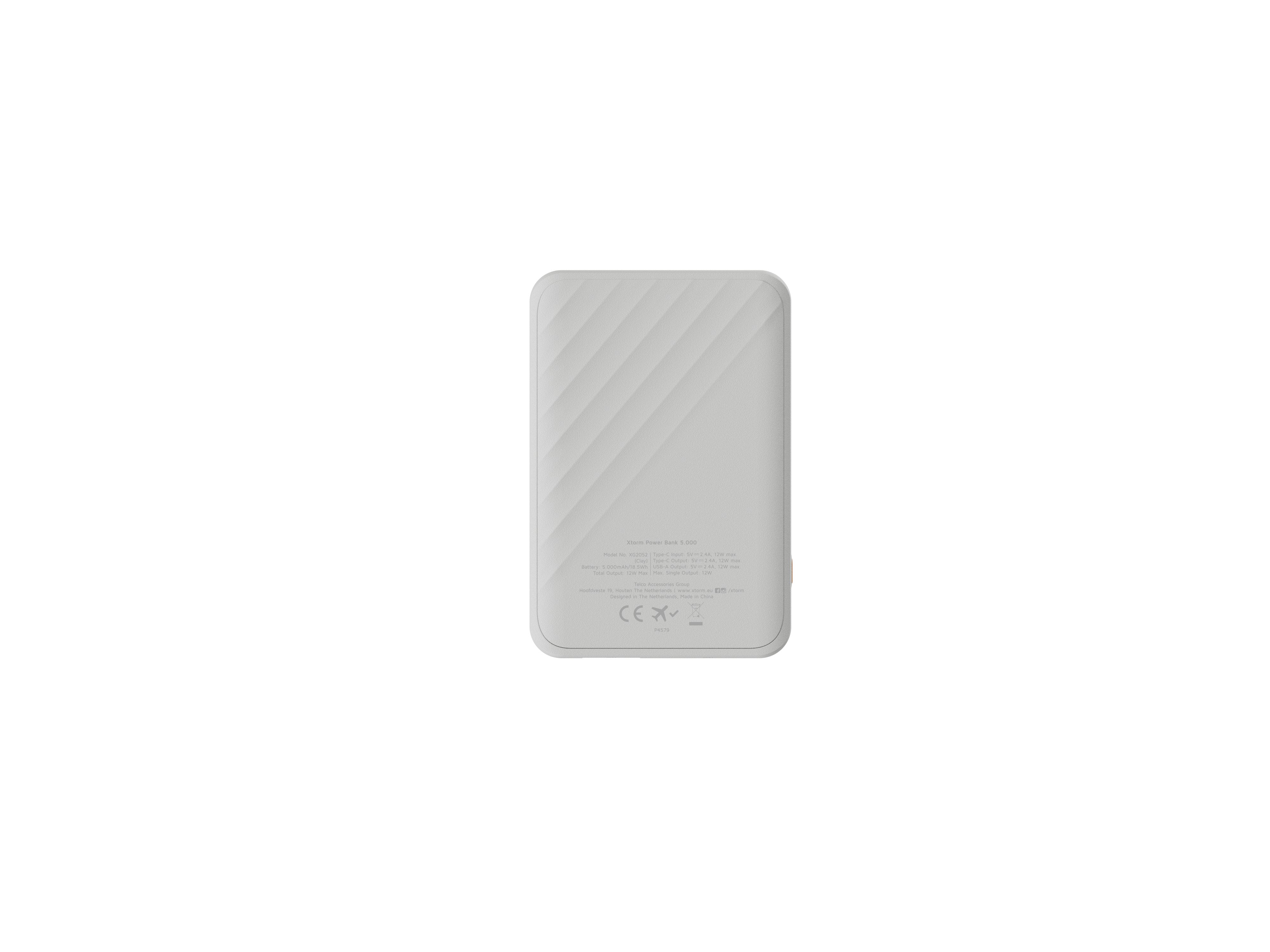 Power Bank Xg2050 Go2 12w 5000mah Blanco Ceniza Xtorm 12w/ 5000mah/ Carga Rápida/ Usb-C, Usb-A