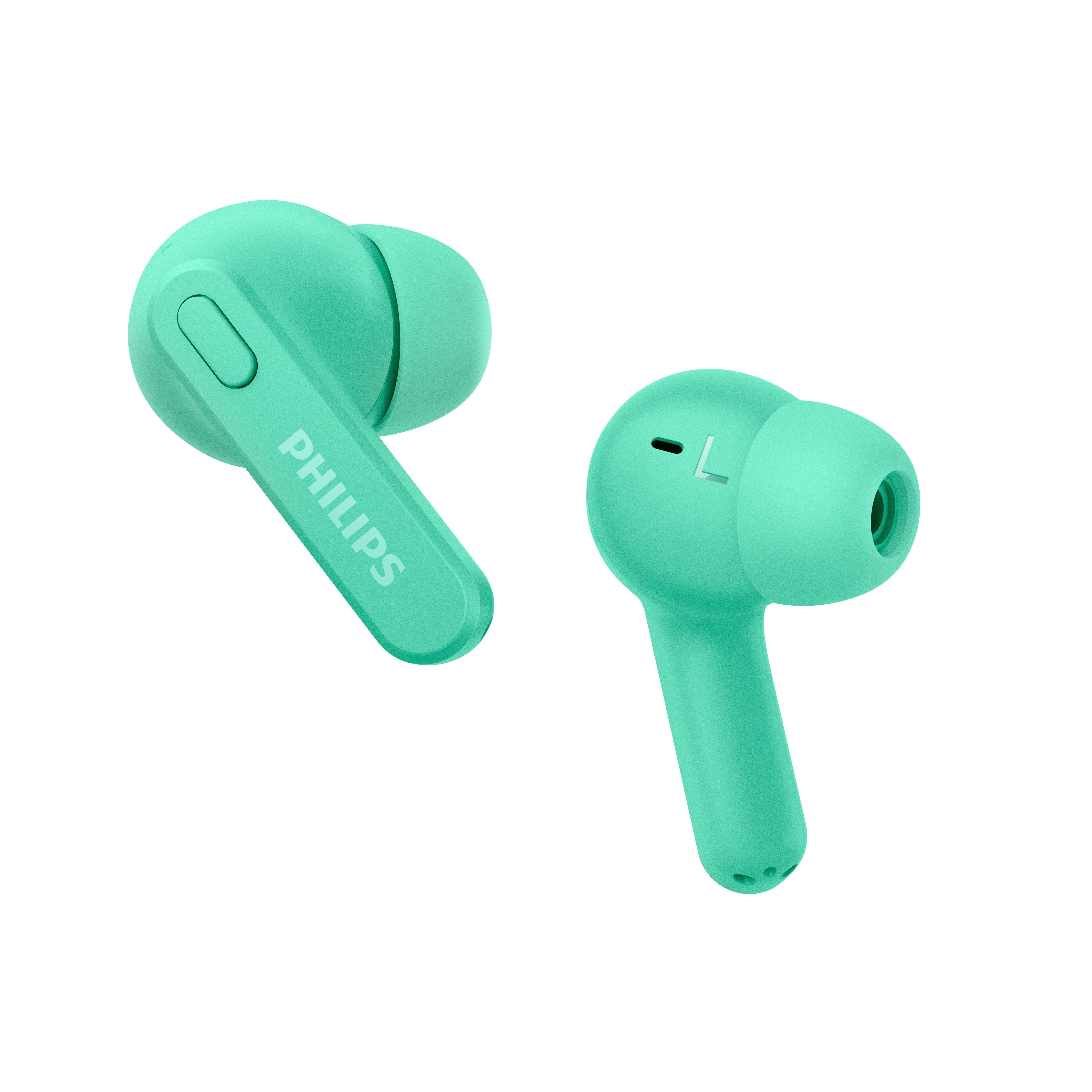 Auriculares Bluetooth Philips Tat2206gr/00 Green Ipx4 Estuche De Carga