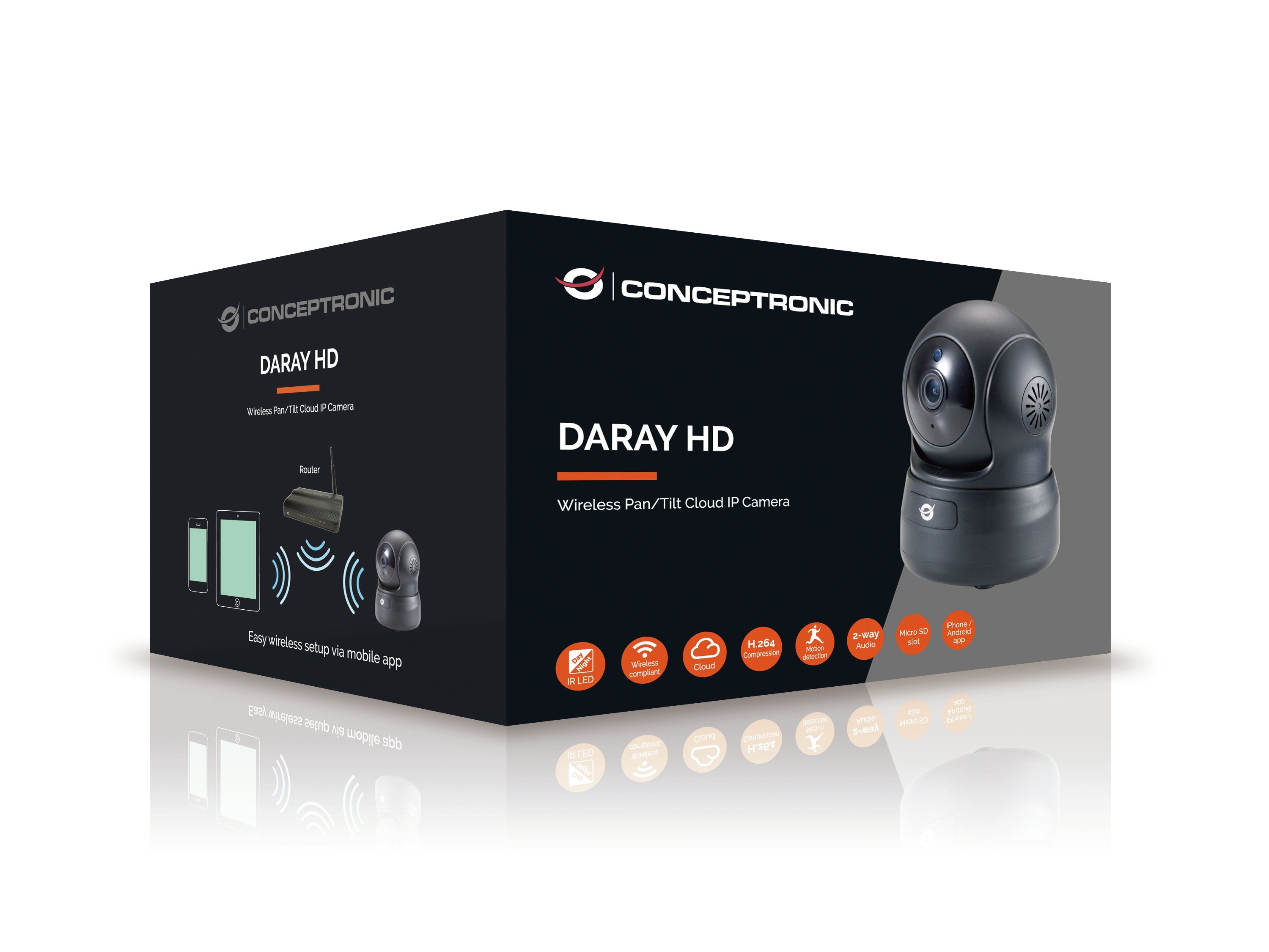 Conceptronic Daray02b Wireless Cloud Ipcam,Outdoor,Ip66,Hd