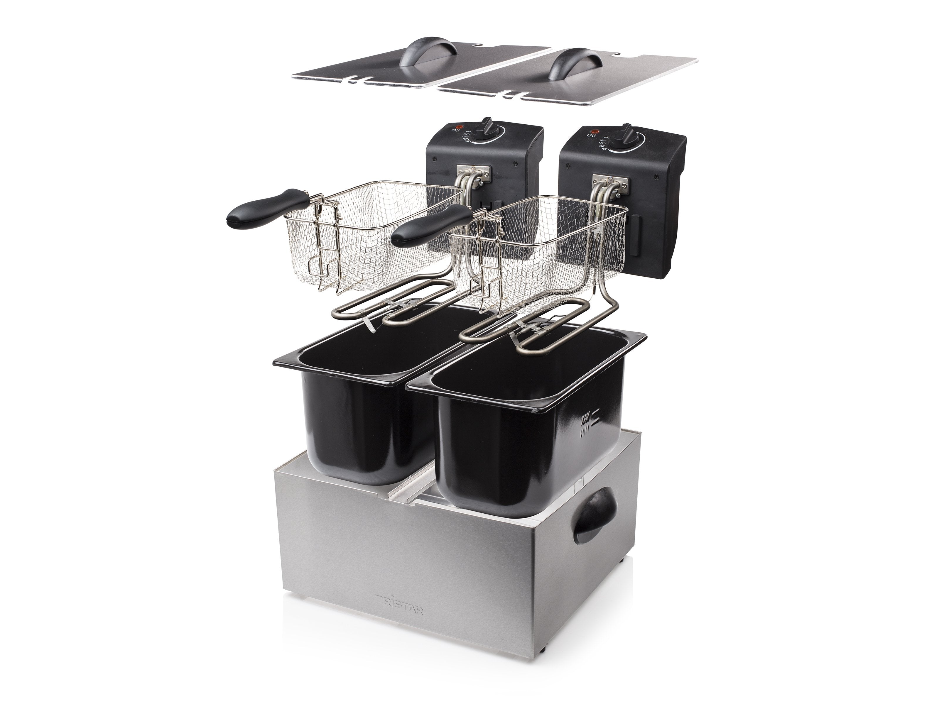 EAN 8713016008787 - Tristar FR-6937 freidora Doble 6 L Independiente 3600 W Negro, Acero inoxidable imagen 2