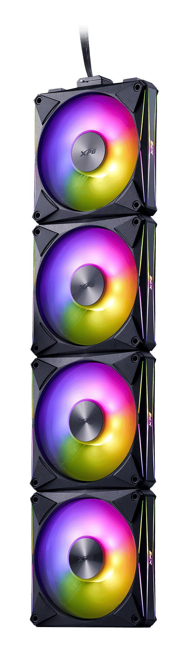 Ventilador Xpg Hurricane Mag 120 120mm Argb Pwm Fan 4er Pack Bk Retail