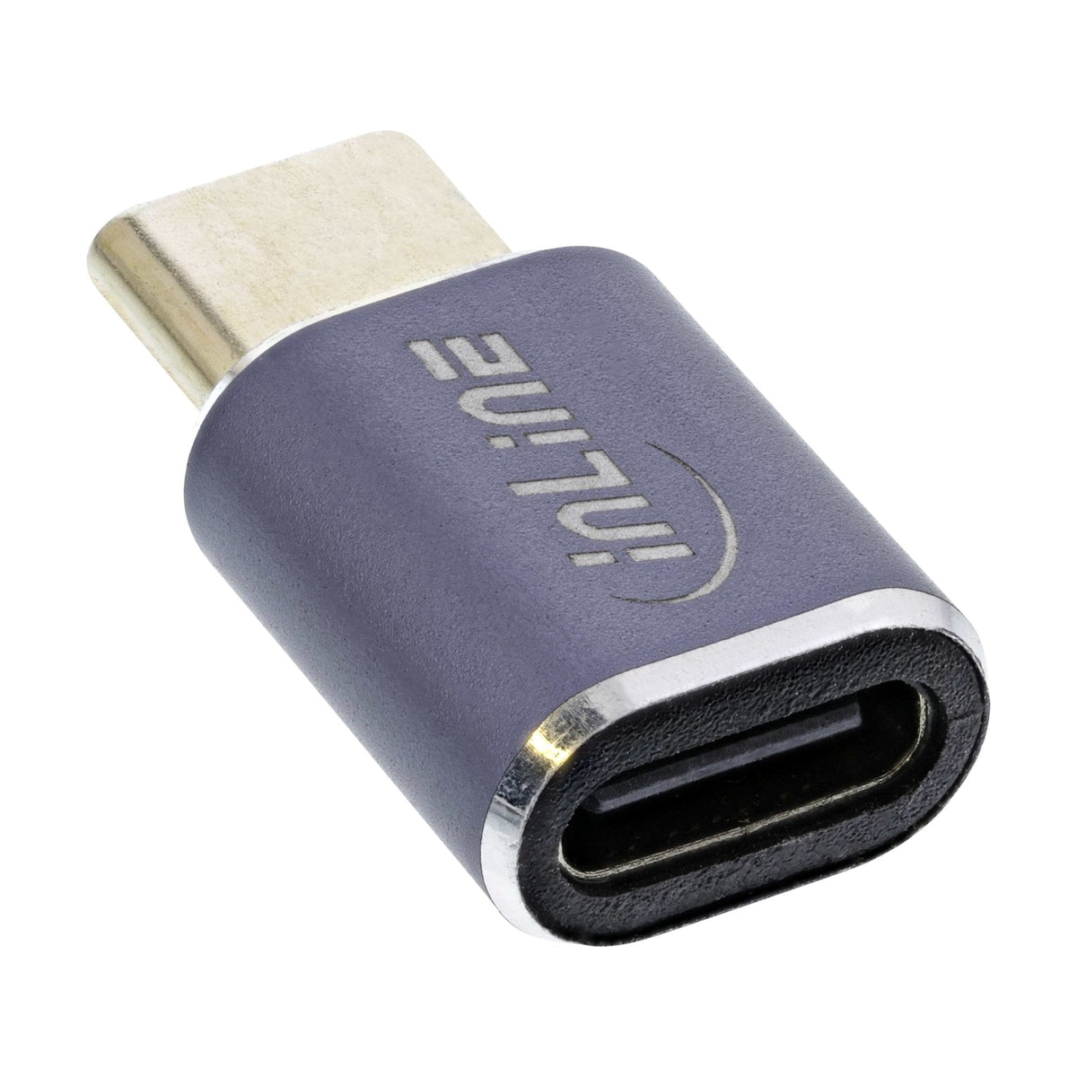 Adaptador Inline Usb4, Usb Tipo C Macho/Hembra, Aluminio, Gris