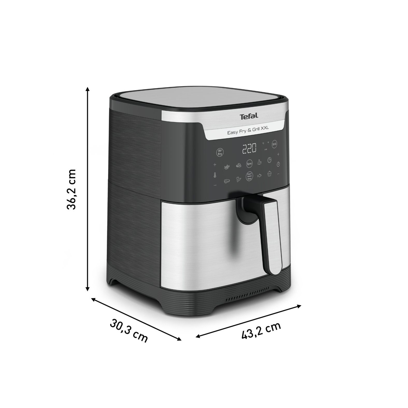 EAN 3045387248253 - Tefal Easy Fry & Grill EY801D 6,5 L Independiente 1650 W Freidora de aire caliente Acero inoxidable imagen 8