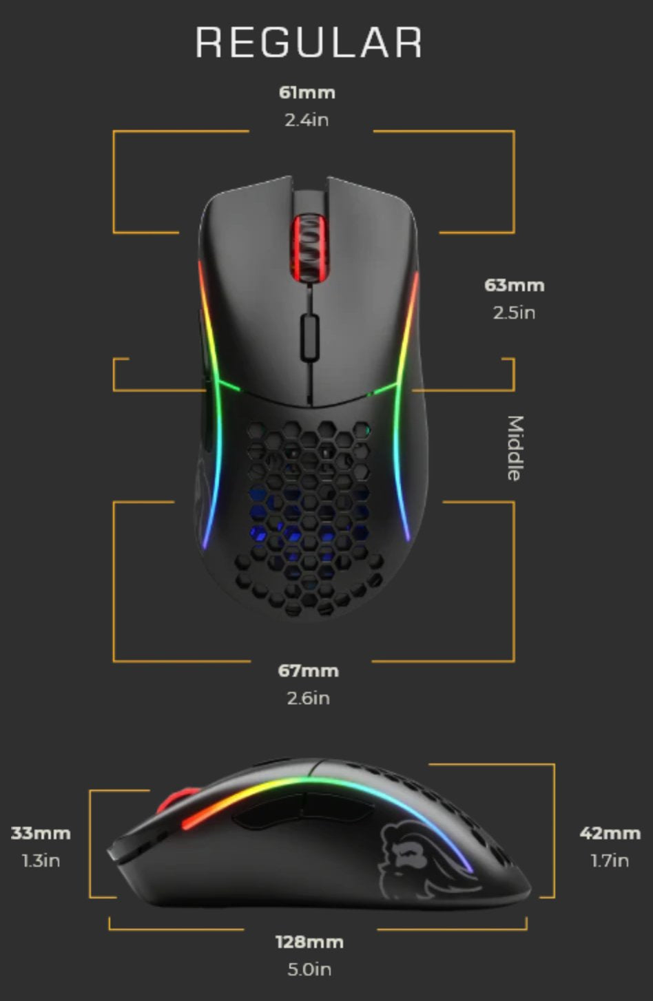 EAN 850005352198 - Glorious Gaming Model D ratón Juego mano derecha USB tipo A Óptico 12000 DPI imagen 9