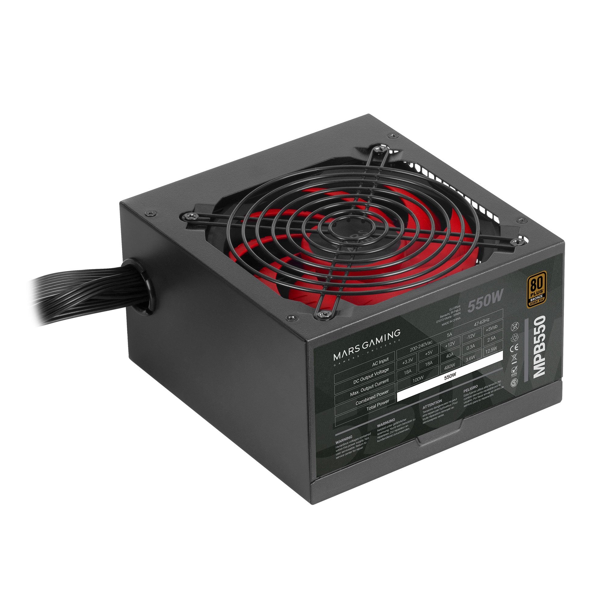 EAN 4710562755428 - Mars Gaming MPB550 unidad de fuente de alimentación 20+4 pin ATX ATX Negro imagen 1