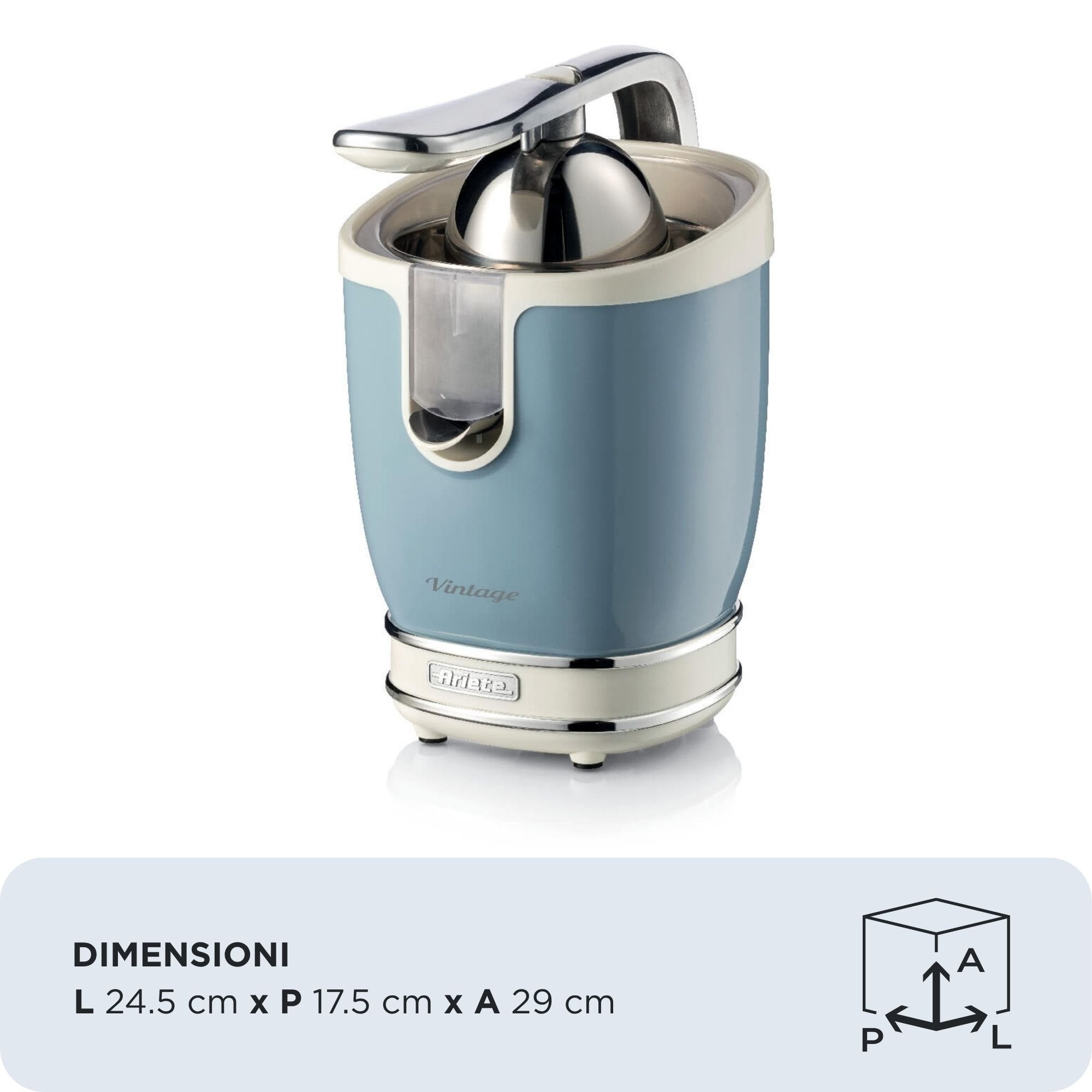 EAN 8003705118157 - Ariete 0413/05 prensa de cítricos eléctricos 0,6 L 85 W Azul claro imagen 2